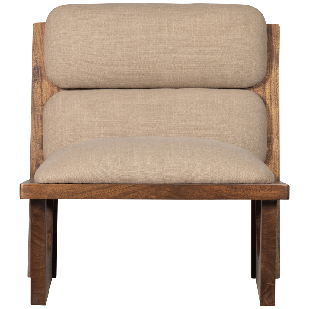 WEELDERIGE FAUTEUIL BOUCLÉ/NATUURLIJK HOUT