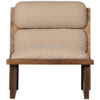 WEELDERIGE FAUTEUIL BOUCLÉ/NATUURLIJK HOUT