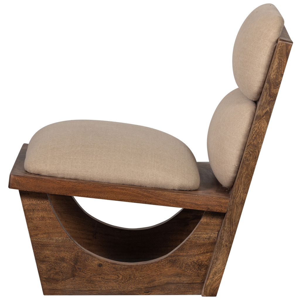 WEELDERIGE FAUTEUIL BOUCLÉ/NATUURLIJK HOUT