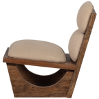 WEELDERIGE FAUTEUIL BOUCLÉ/NATUURLIJK HOUT
