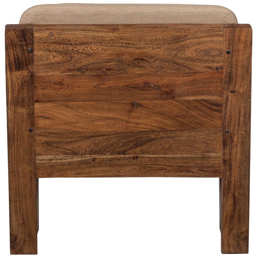 WEELDERIGE FAUTEUIL BOUCLÉ/NATUURLIJK HOUT