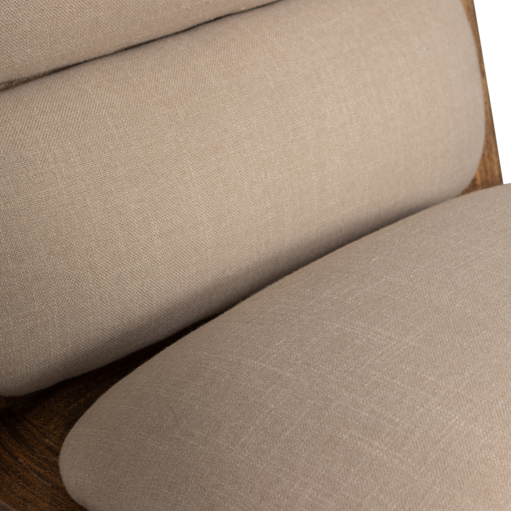 WEELDERIGE FAUTEUIL BOUCLÉ/NATUURLIJK HOUT