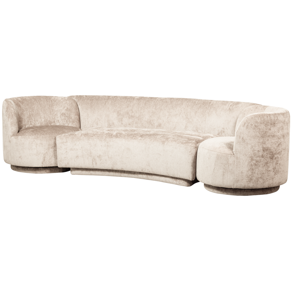 COMBI-SET: BANK + FAUTEUILS taupe