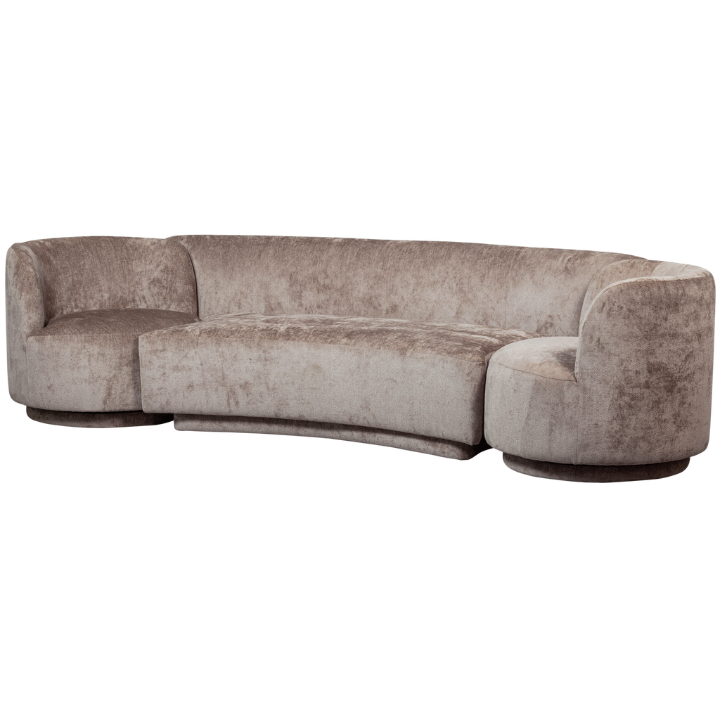 COMBI-SET: BANK + FAUTEUILS taupe