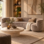 COMBI-SET: BANK + FAUTEUILS taupe