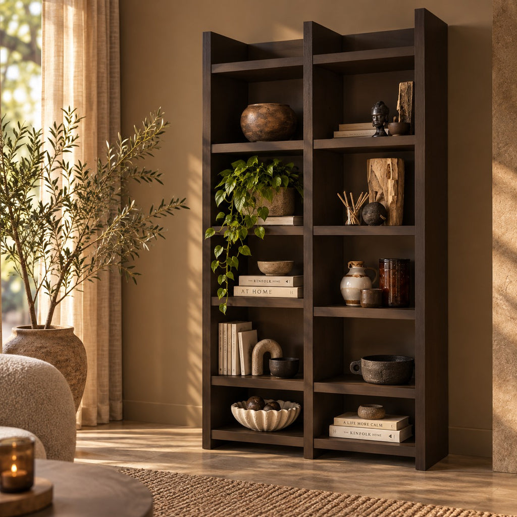 TIMO open kast MDF donkerbruin 195 x 100 x 40 cm