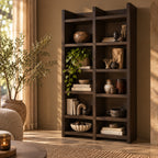 TIMO open kast MDF donkerbruin 195 x 100 x 40 cm