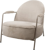 Elton Fauteuil - zandkleurig frame - ribstof - zand