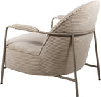 Elton Fauteuil - zandkleurig frame - ribstof - zand