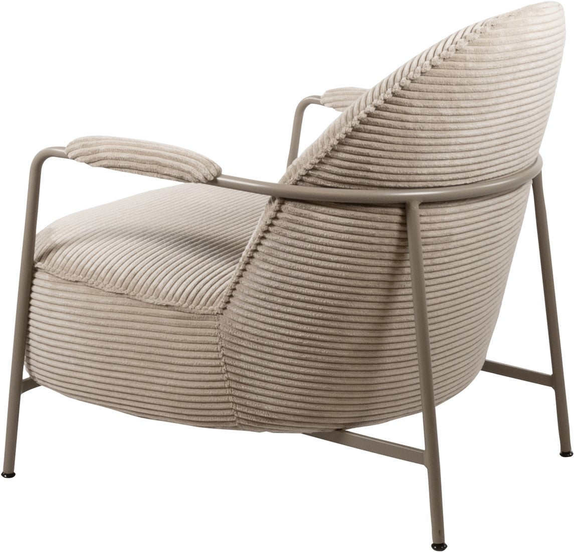 Elton Fauteuil - zandkleurig frame - ribstof - zand