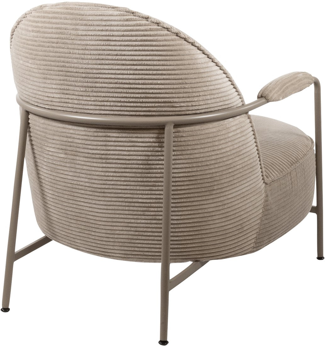 Elton Fauteuil - zandkleurig frame - ribstof - zand