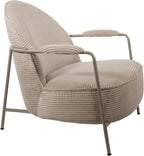 Elton Fauteuil - zandkleurig frame - ribstof - zand