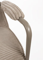 Elton Fauteuil - zandkleurig frame - ribstof - zand