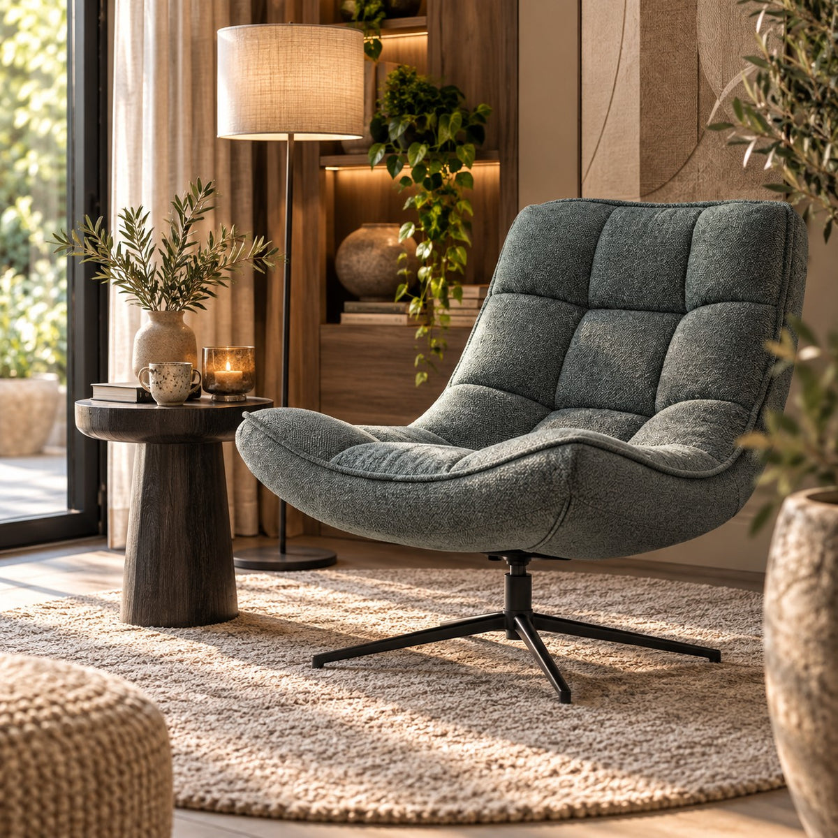 Maudi draaifauteuil blauw