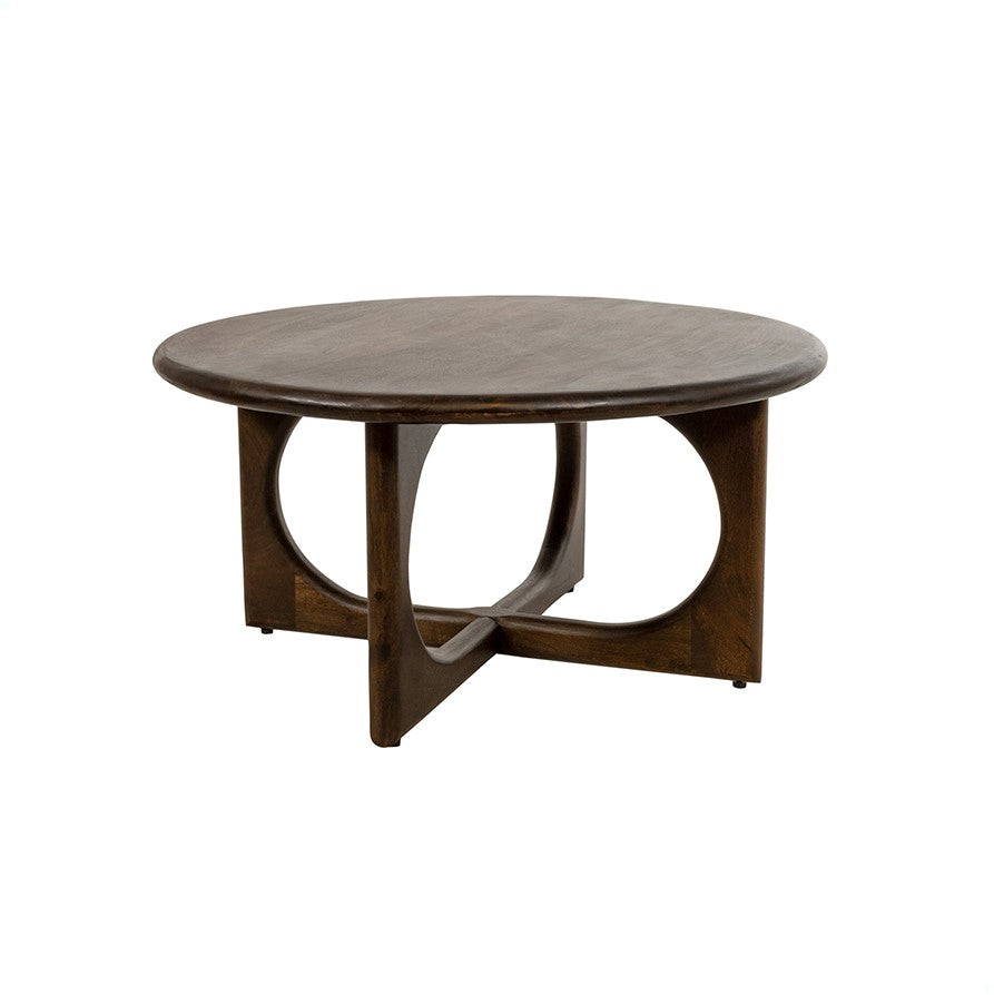 Salontafel Ø80, mango bruin walnoot