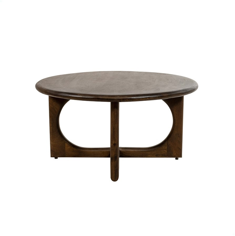 Salontafel Ø80, mango bruin walnoot